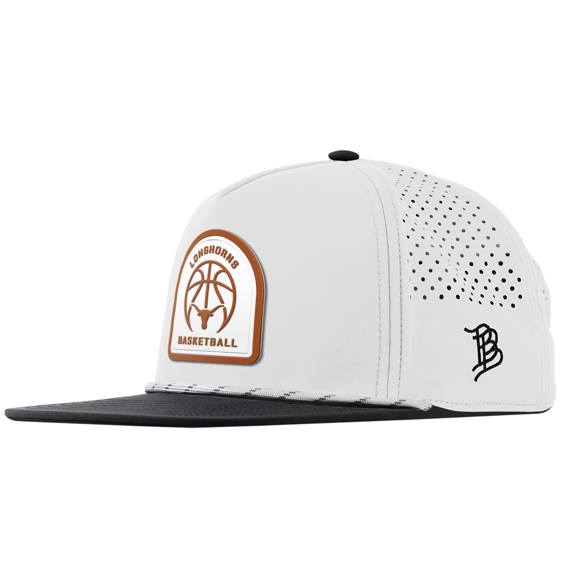 University of Texas "Texas Basketball" Flat 5 Panel Rope White/Black