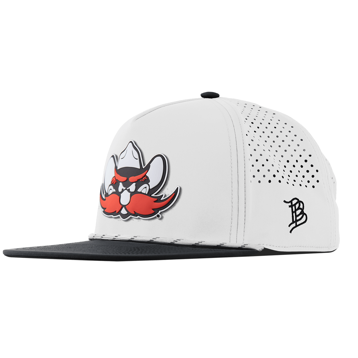 Texas Tech University "Texas Tech Raider Red" Flat 5 Panel Rope White/Black