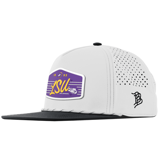 Louisiana State University "Tigers Football" Flat 5 Panel Rope White/Black