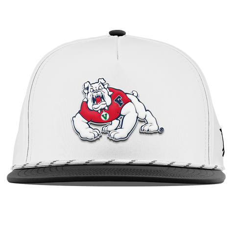 Fresno State University "TimeOut The Bulldog" Flat 5 Panel Rope White/Black