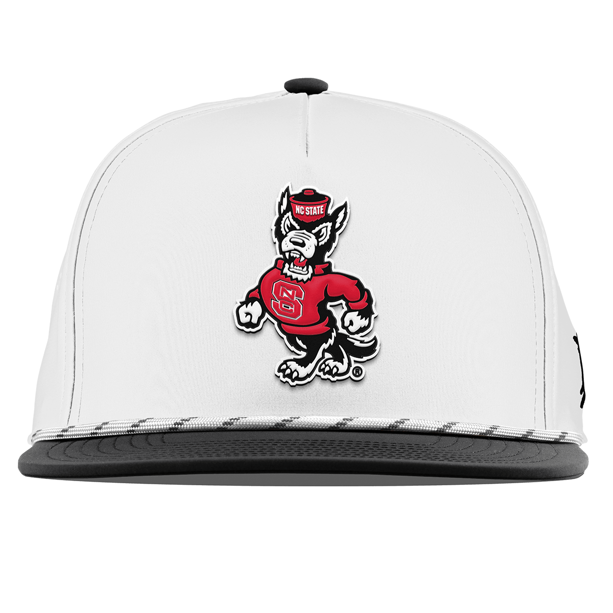 North Carolina State "Tuffy The Wolf" Flat 5 Panel Rope White/Black