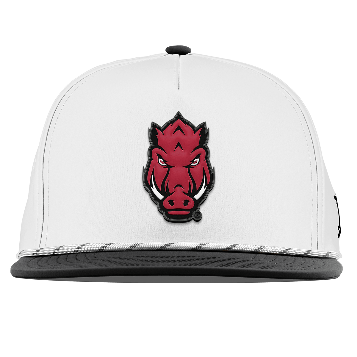 University of Arkansas "Tusk" Flat 5 Panel Rope White/Black