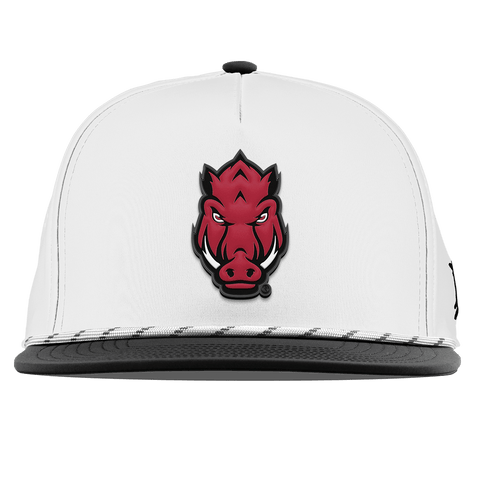 University of Arkansas "Tusk" Flat 5 Panel Rope White/Black