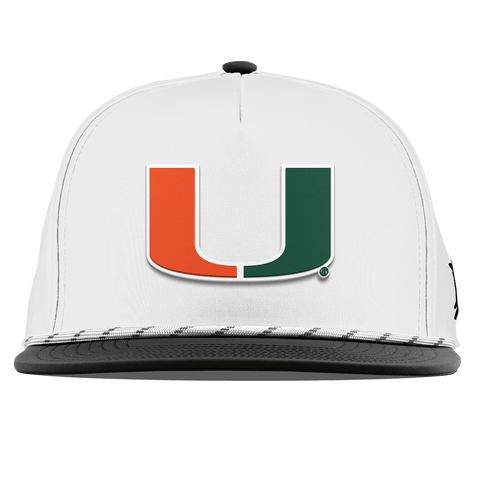 University of Miami "Miami Team Logo" Flat 5 Panel Rope White/Black