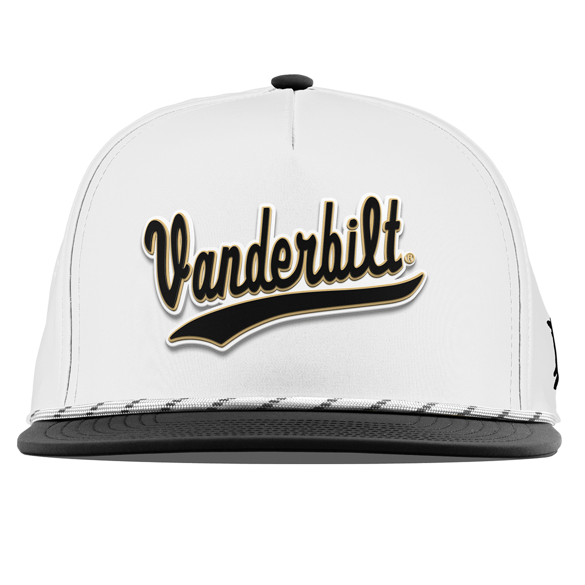 Vanderbilt University "Vanderbilt Script" Flat 5 Panel Rope White/Black