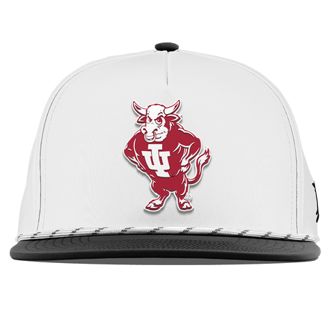 Indiana University "Vintage Bison" Flat 5 Panel Rope White/Black
