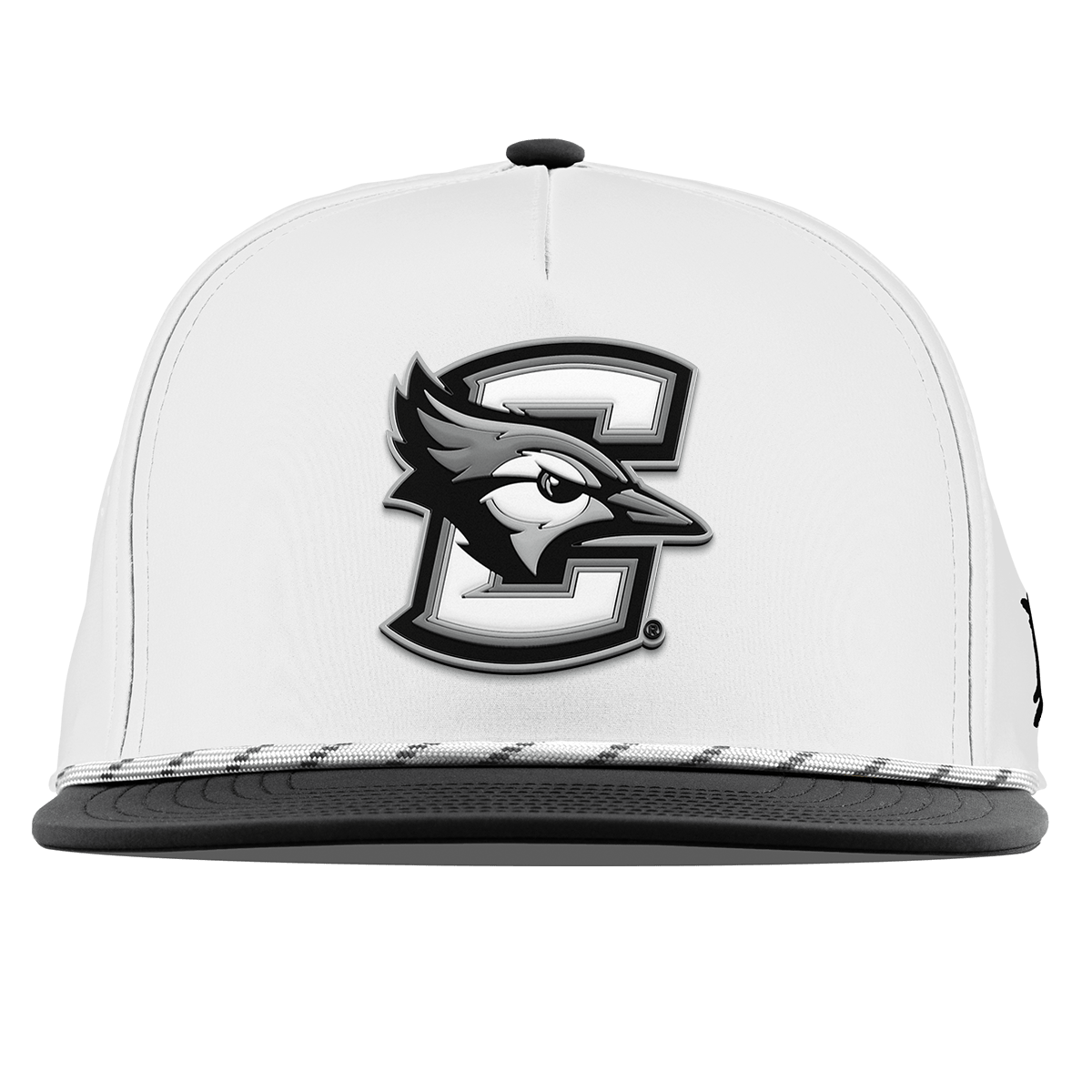 Creighton University "Vintage Creighton Block" Flat 5 Panel Rope White/Black