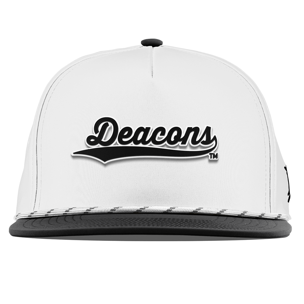 Wake Forest University "Vintage Deacons Script" Flat 5 Panel Rope White/Black