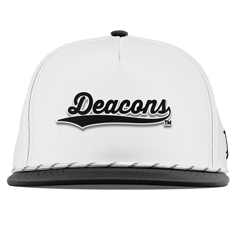 Wake Forest University "Vintage Deacons Script" Flat 5 Panel Rope White/Black