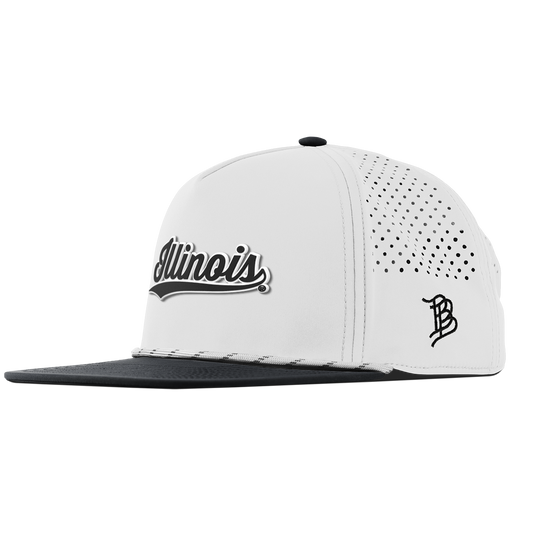 University of Illinois "Vintage Illinois Script" Flat 5 Panel Rope White/Black