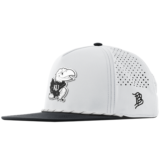 University of Kansas "Vintage Jayhawk" Flat 5 Panel Rope White/Black