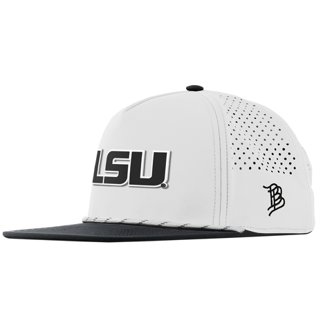 Louisiana State University "Vintage LSU Block" Flat 5 Panel Rope White/Black