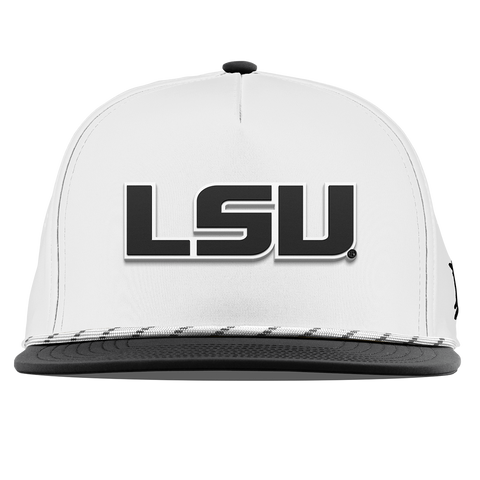 Louisiana State University "Vintage LSU Block" Flat 5 Panel Rope White/Black