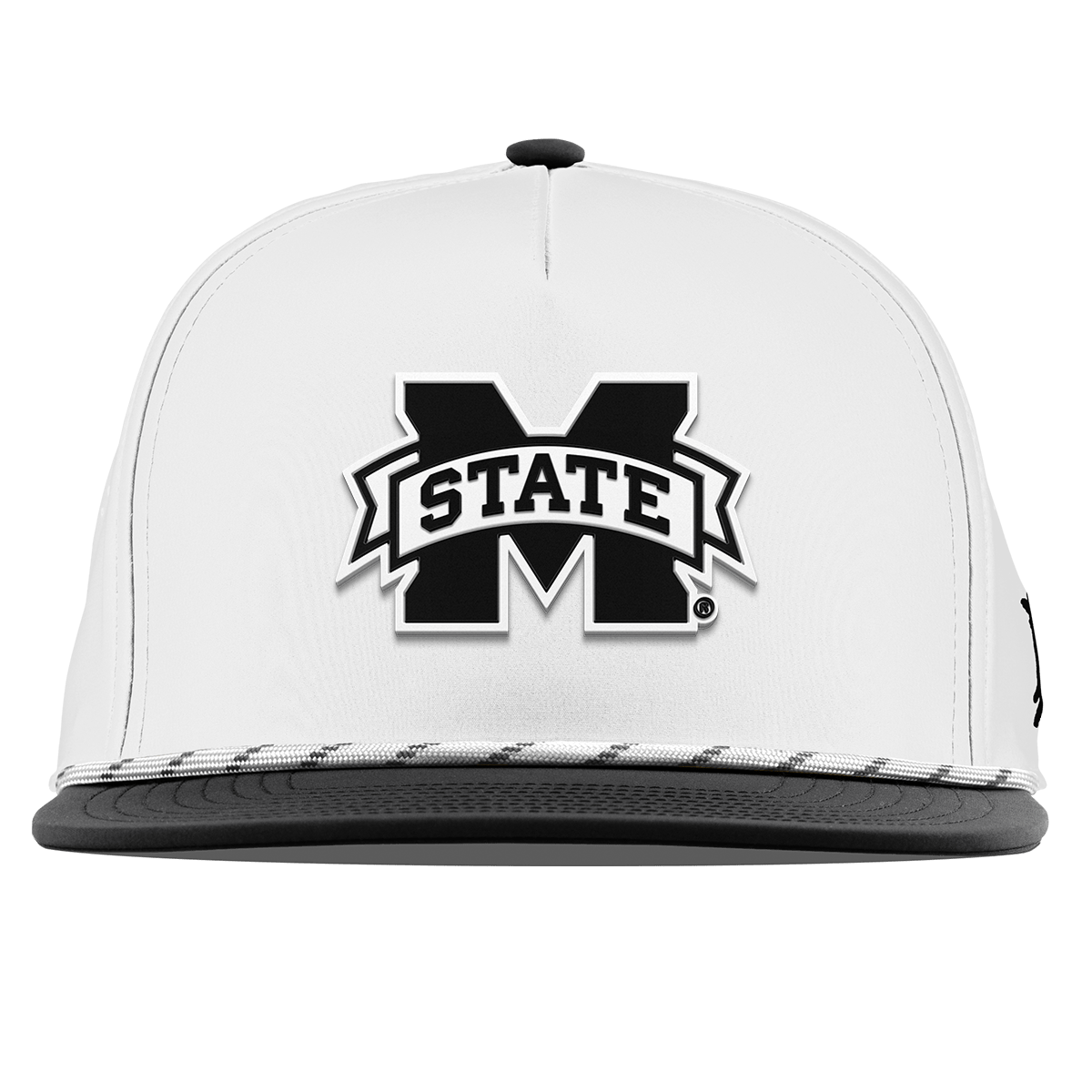 Mississippi State University "Vintage Miss State Team Logo" Flat 5 Panel Rope White/Black