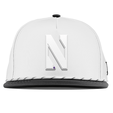 Northwestern University "Vintage Northwestern Block" Flat 5 Panel Rope White/Black