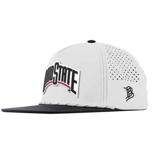 Ohio State University "Vintage Ohio State Block" Flat 5 Panel Rope White/Black