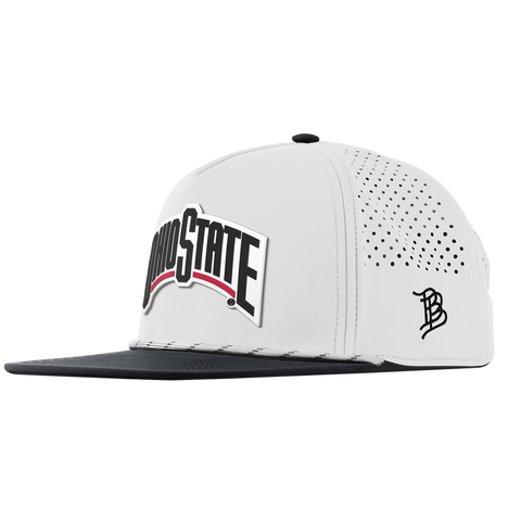 Ohio State University "Vintage Ohio State Block" Flat 5 Panel Rope White/Black