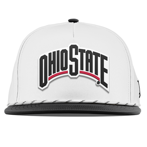 Ohio State University "Vintage Ohio State Block" Flat 5 Panel Rope White/Black