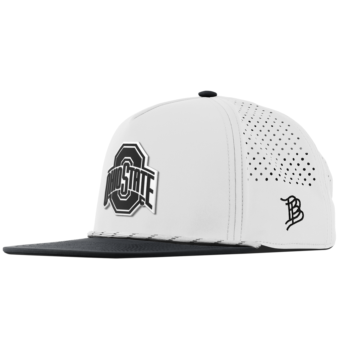 Ohio State University "Vintage Ohio State Team Logo" Flat 5 Panel Rope White/Black