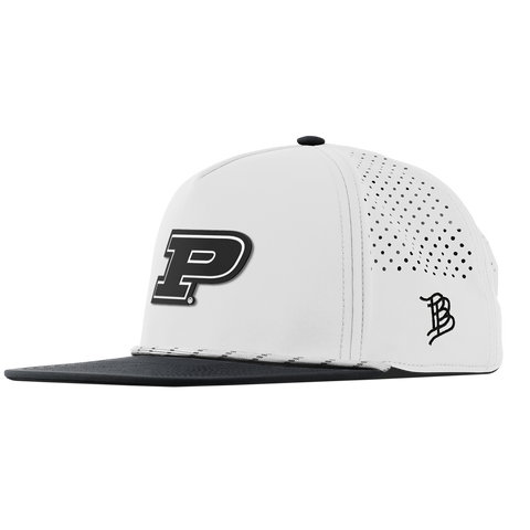 Purdue University "Vintage Purdue Block" Flat 5 Panel Rope White/Black