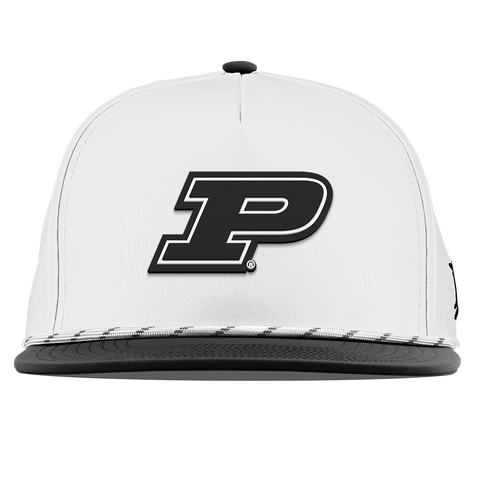 Purdue University "Vintage Purdue Block" Flat 5 Panel Rope White/Black
