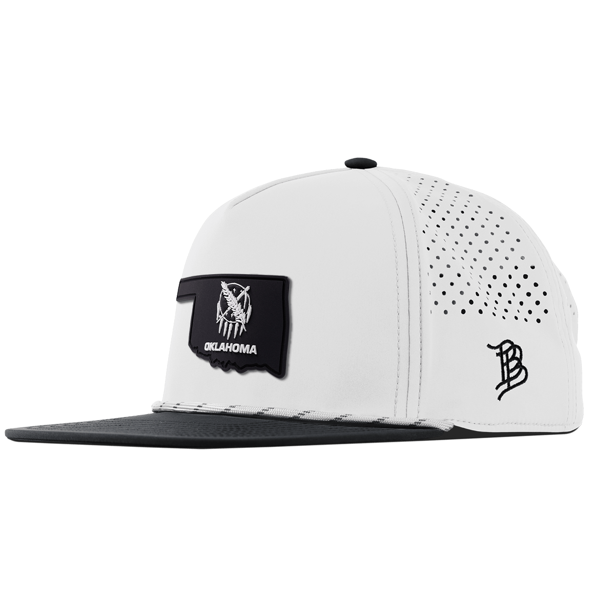 Oklahoma Vintage Flat 5 Panel Rope White/Black