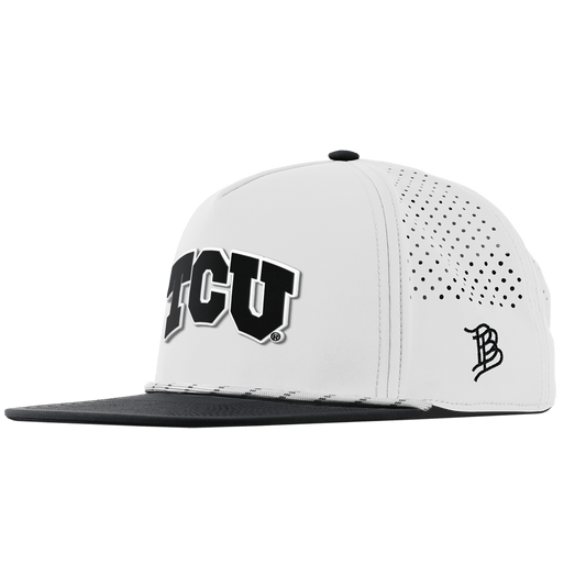 Texas Christian University "Vintage TCU Block" Flat 5 Panel Rope White/Black