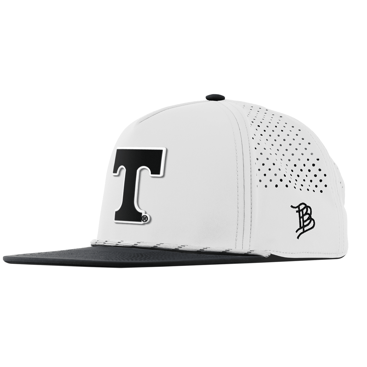 University of Tennessee "Vintage Tennessee Block" Flat 5 Panel Rope White/Black