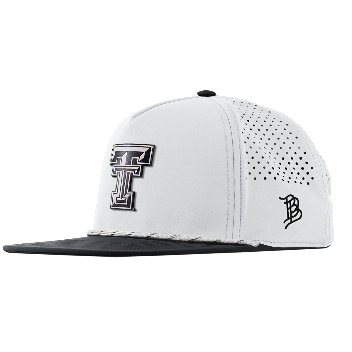 Texas Tech University "Vintage Texas Tech" Flat 5 Panel Rope White/Black