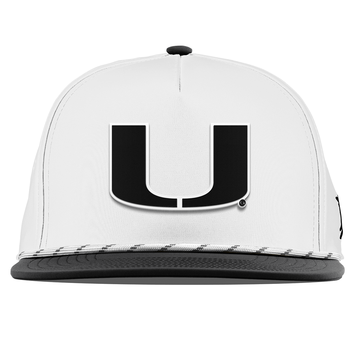 University of Miami "Vintage Miami Team Logo" Flat 5 Panel Rope White/Black