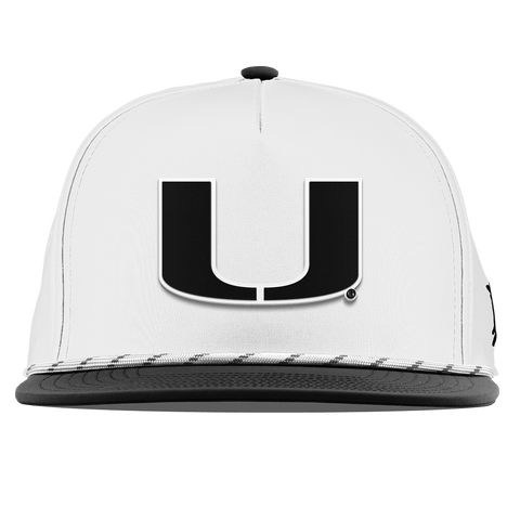 University of Miami "Vintage Miami Team Logo" Flat 5 Panel Rope White/Black