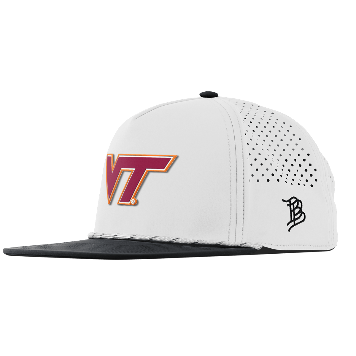 Virginia Tech University "Virginia Tech Team Logo" Flat 5 Panel Rope White/Black