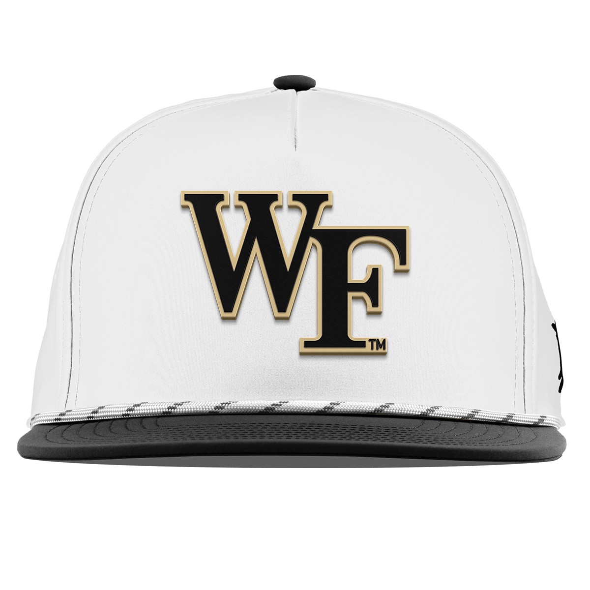 Wake Forest University "Wake Forest Block" Flat 5 Panel Rope White/Black