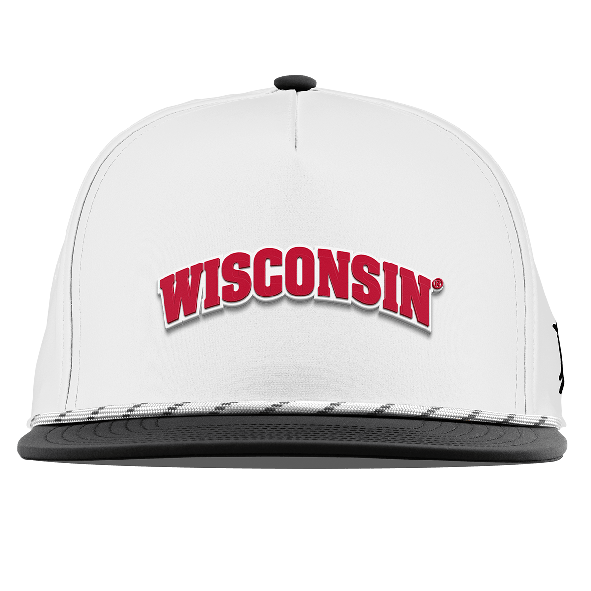 University of Wisconsin "Wisconsin Block" Flat 5 Panel Rope White/Black