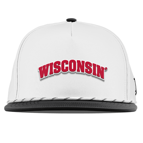 University of Wisconsin "Wisconsin Block" Flat 5 Panel Rope White/Black
