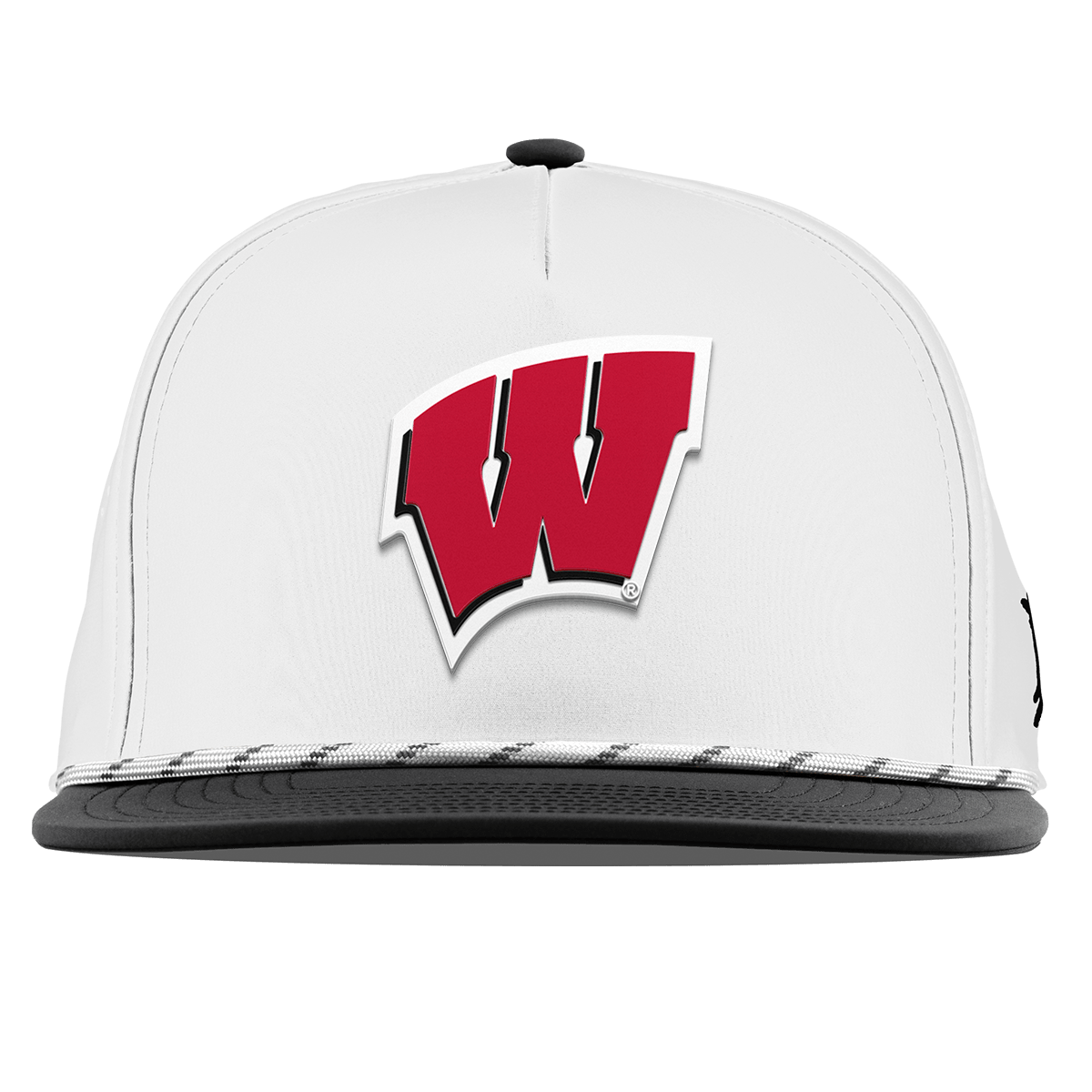 University of Wisconsin "Wisconsin Team Logo" Flat 5 Panel Rope White/Black