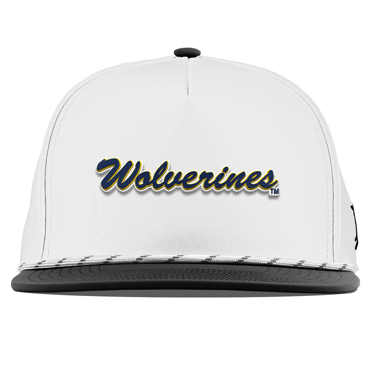 University of Michigan "Wolverines Script" Flat 5 Panel Rope White/Black