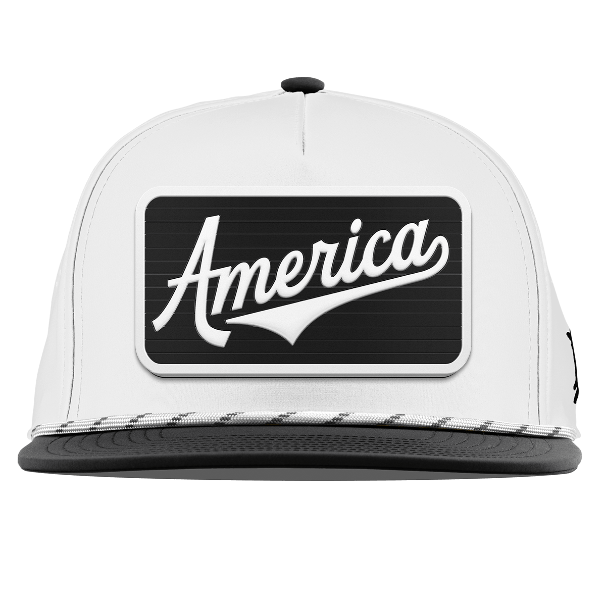 XL Vintage America Badge Flat 5 Panel Rope White/Black