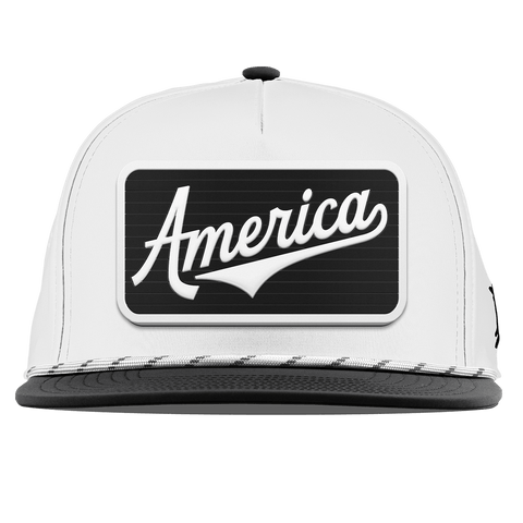 XL Vintage America Badge Flat 5 Panel Rope White/Black