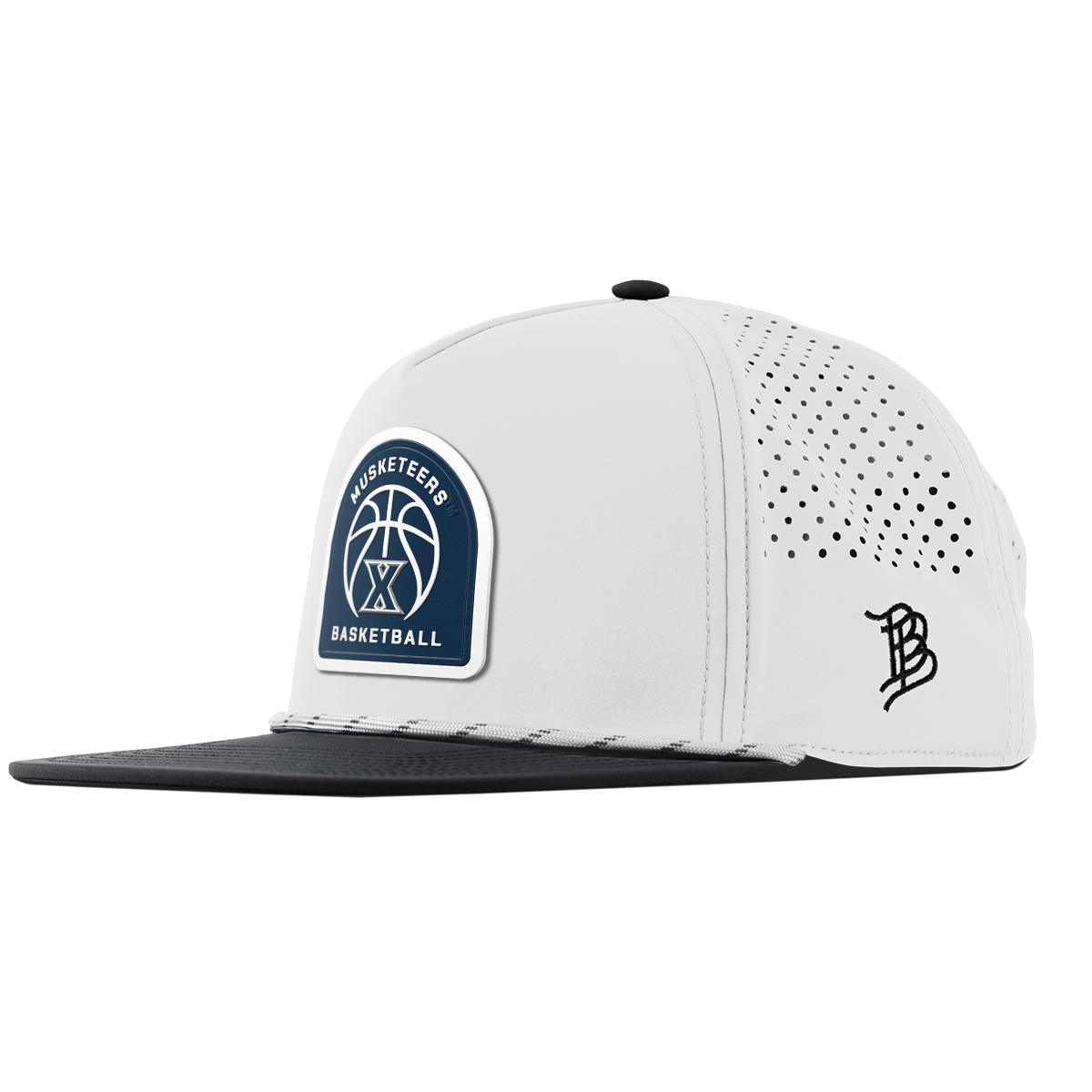 Xavier University "Xavier Basketball" Flat 5 Panel Rope White/Black
