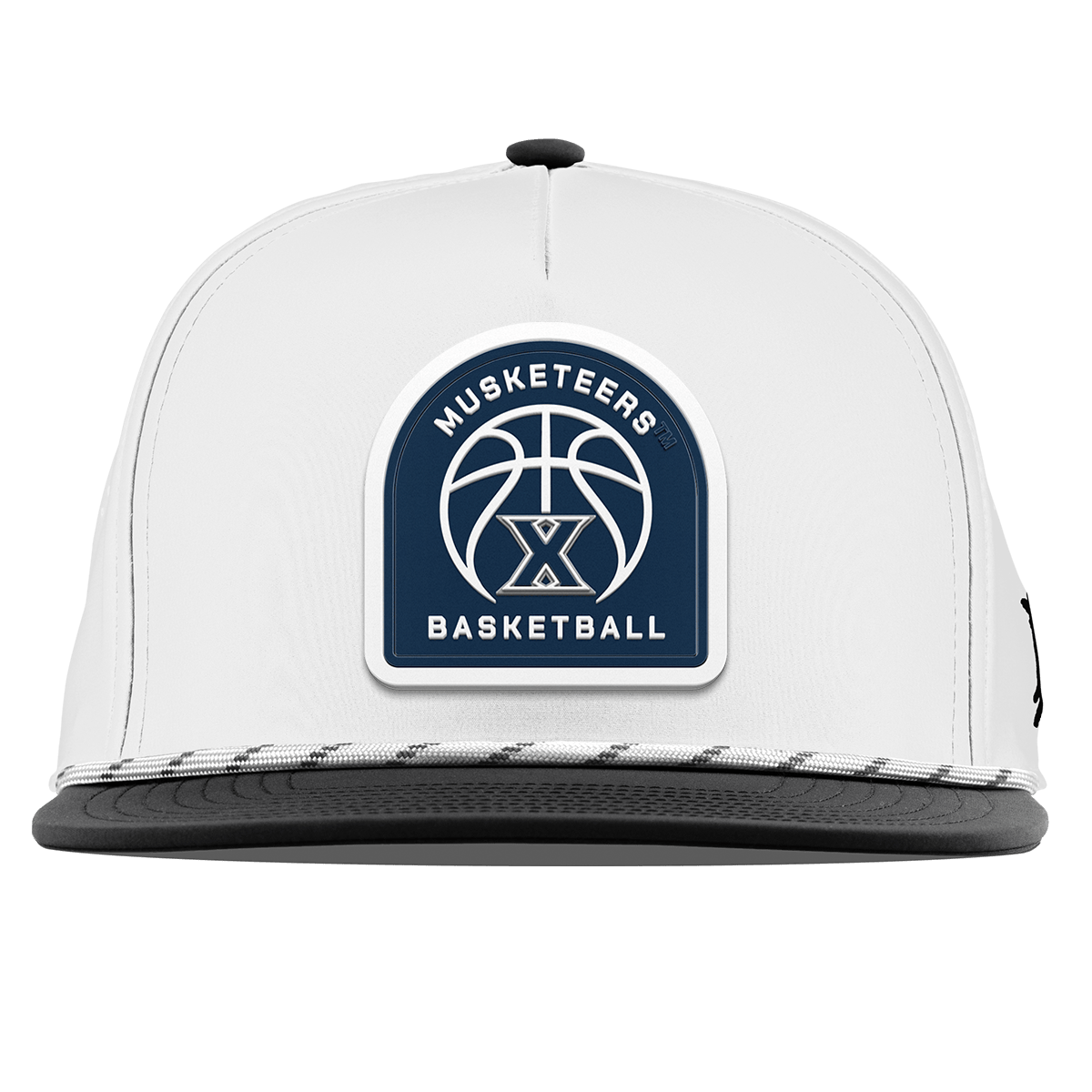 Xavier University "Xavier Basketball" Flat 5 Panel Rope White/Black