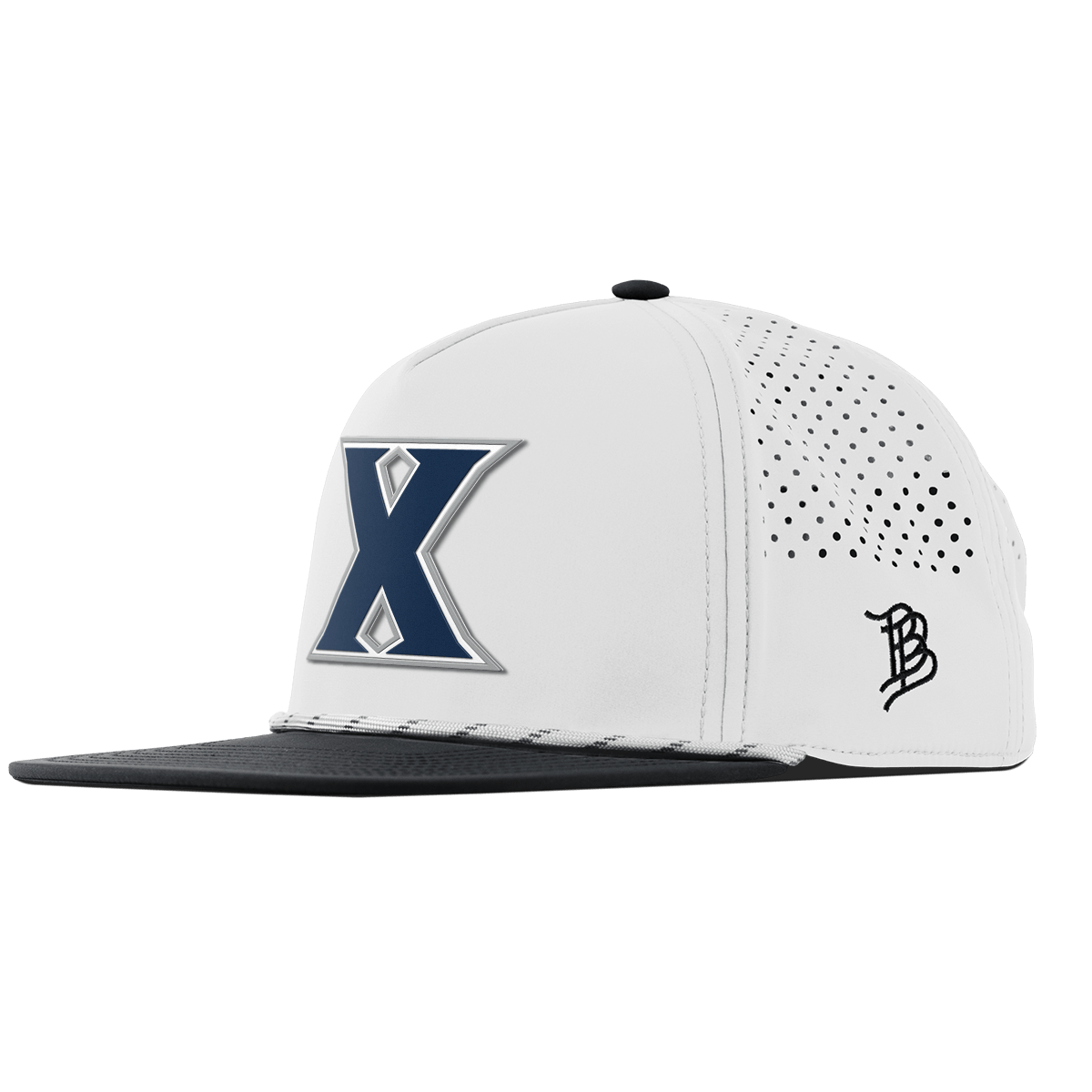 Xavier University "Xavier Block" Flat 5 Panel Rope White/Black