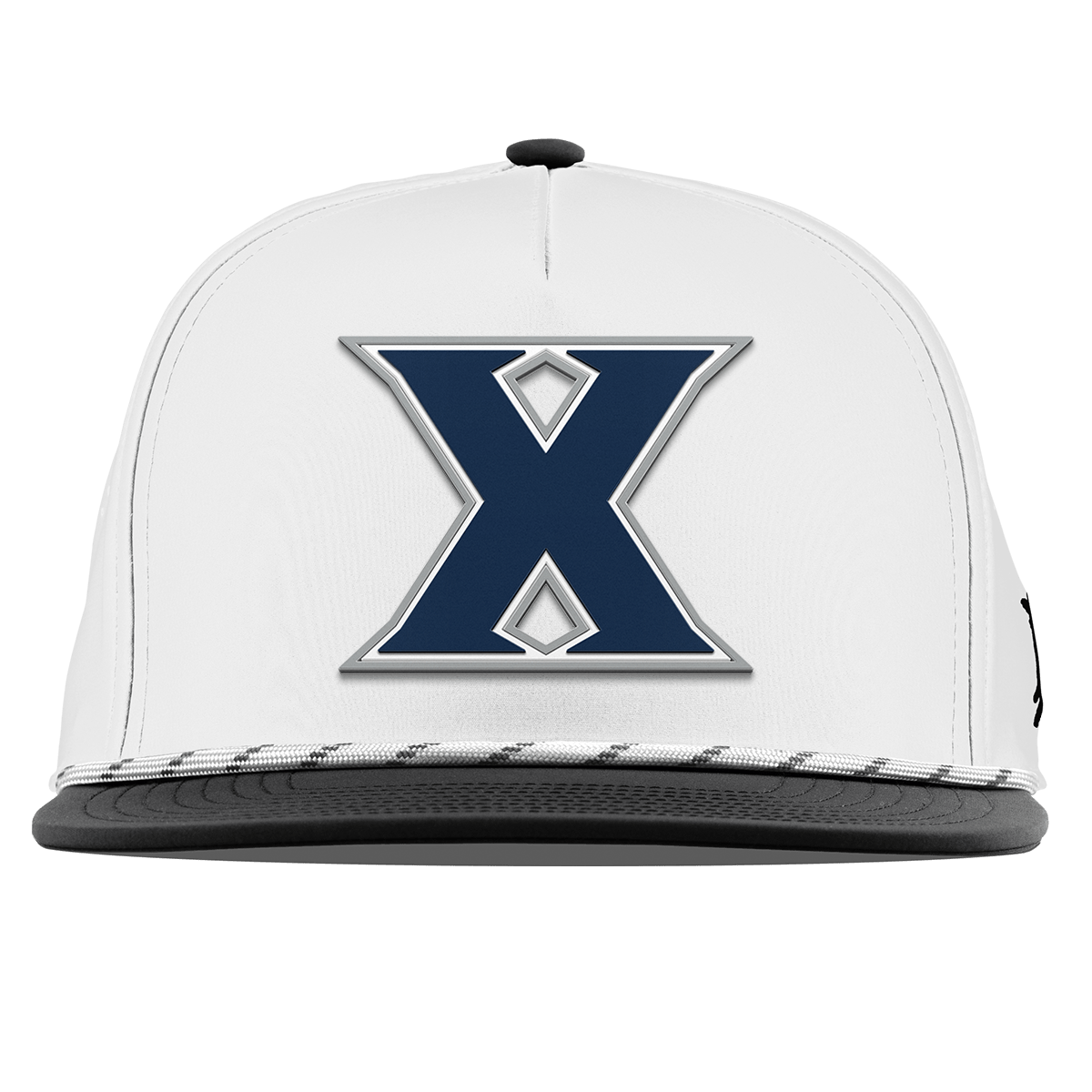 Xavier University "Xavier Block" Flat 5 Panel Rope White/Black
