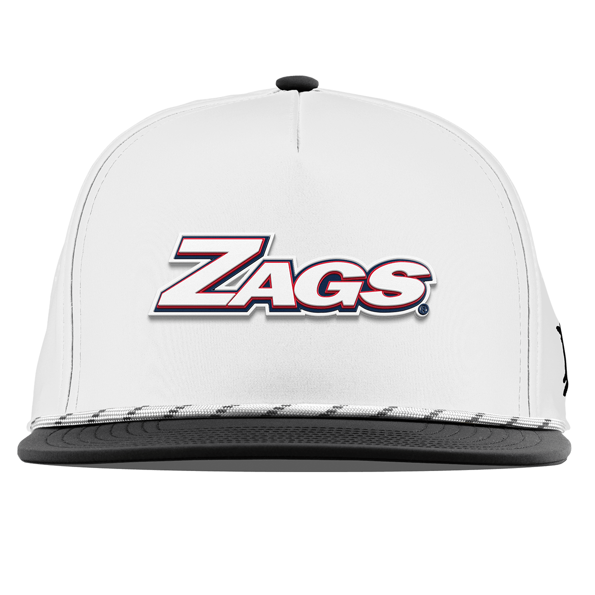 Gonzaga University "Zags Block" Flat 5 Panel Rope White/Black