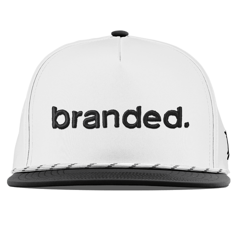 branded. Flat 5 Panel Rope White/Black