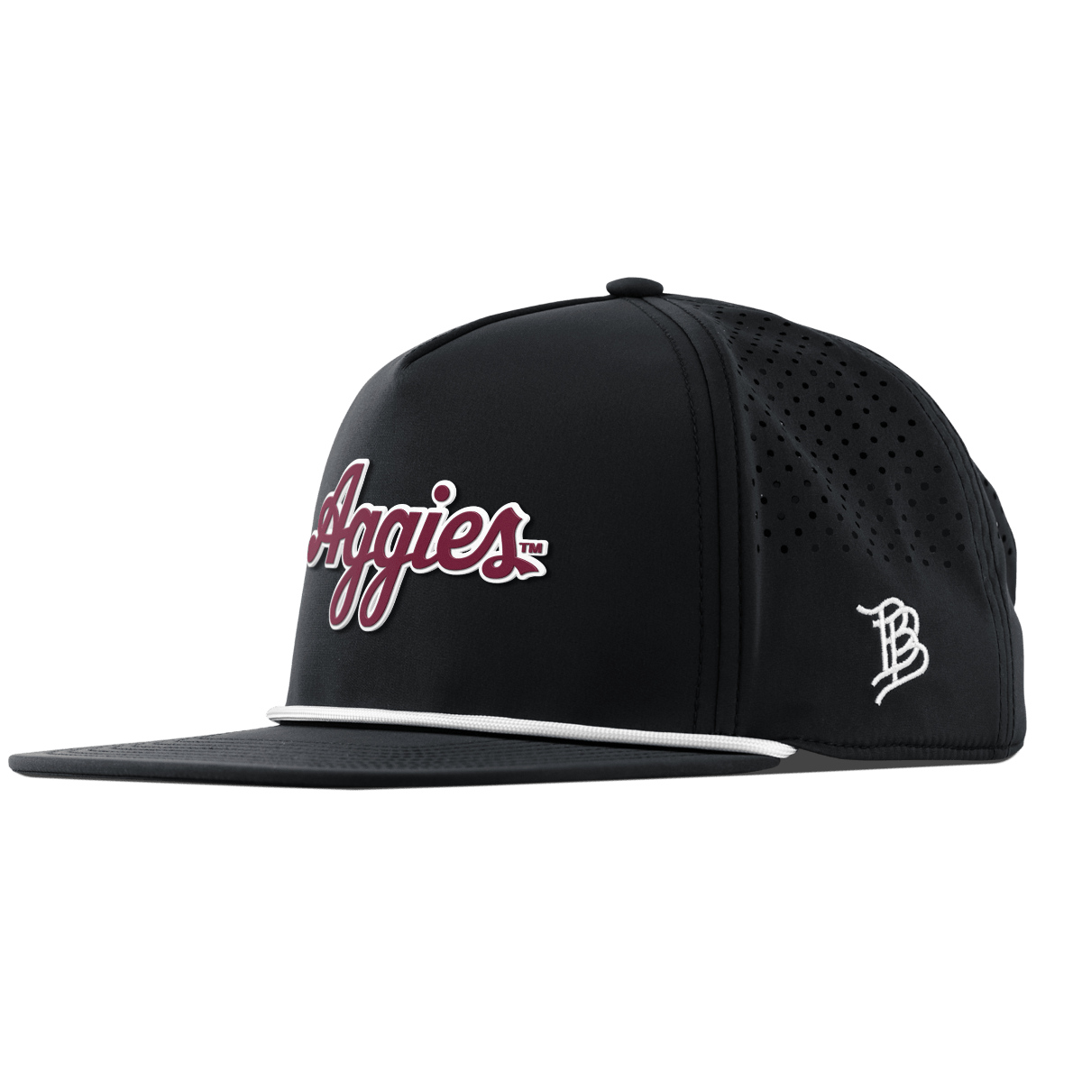 Texas A&M University "Aggies Script" Flat 5 Panel Rope Black