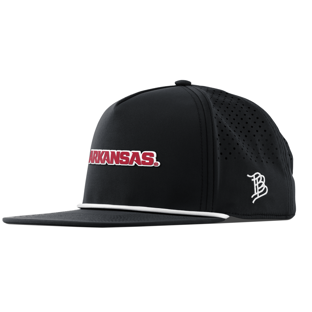 University of Arkansas "Arkansas Block" Flat 5 Panel Rope Black