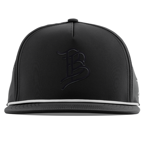 Stacked BB Icon Flat 5 Panel Rope Black