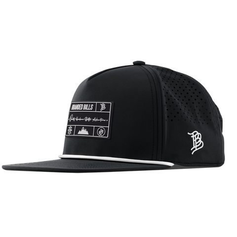 Branded Team Logo PVC Flat 5 Panel Rope Black