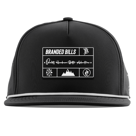 Branded Team Logo PVC Flat 5 Panel Rope Black